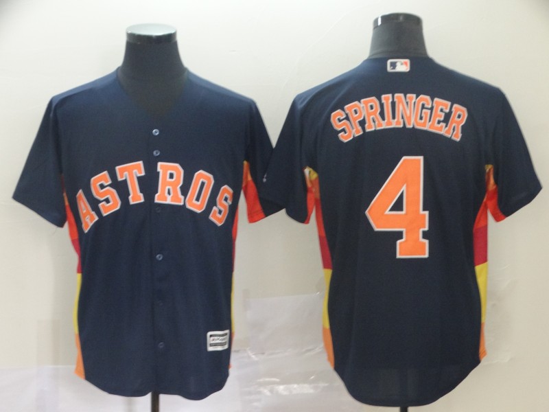 Men Houston Astros #4 Springer blue game MLB Jerseys